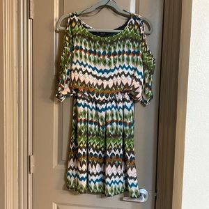 Forever brand, PL, polyester, machine washable dress.